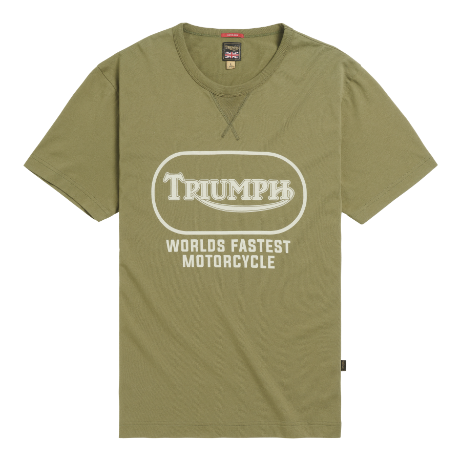 Oval World's Fastest T-shirt in Red | Triumph Heritage